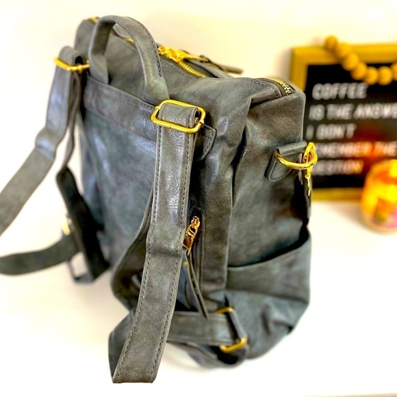 BRAND NEW! Grey Camden Bag w/Aqua Brown Crossbody Strap💙🤎 - Picture 11 of 16